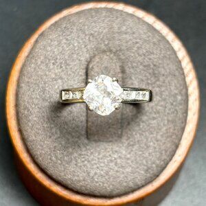 VTG Sterling Silver 925 Cubic Zirconia Prong Set 1.75mm Band Ring Size 7